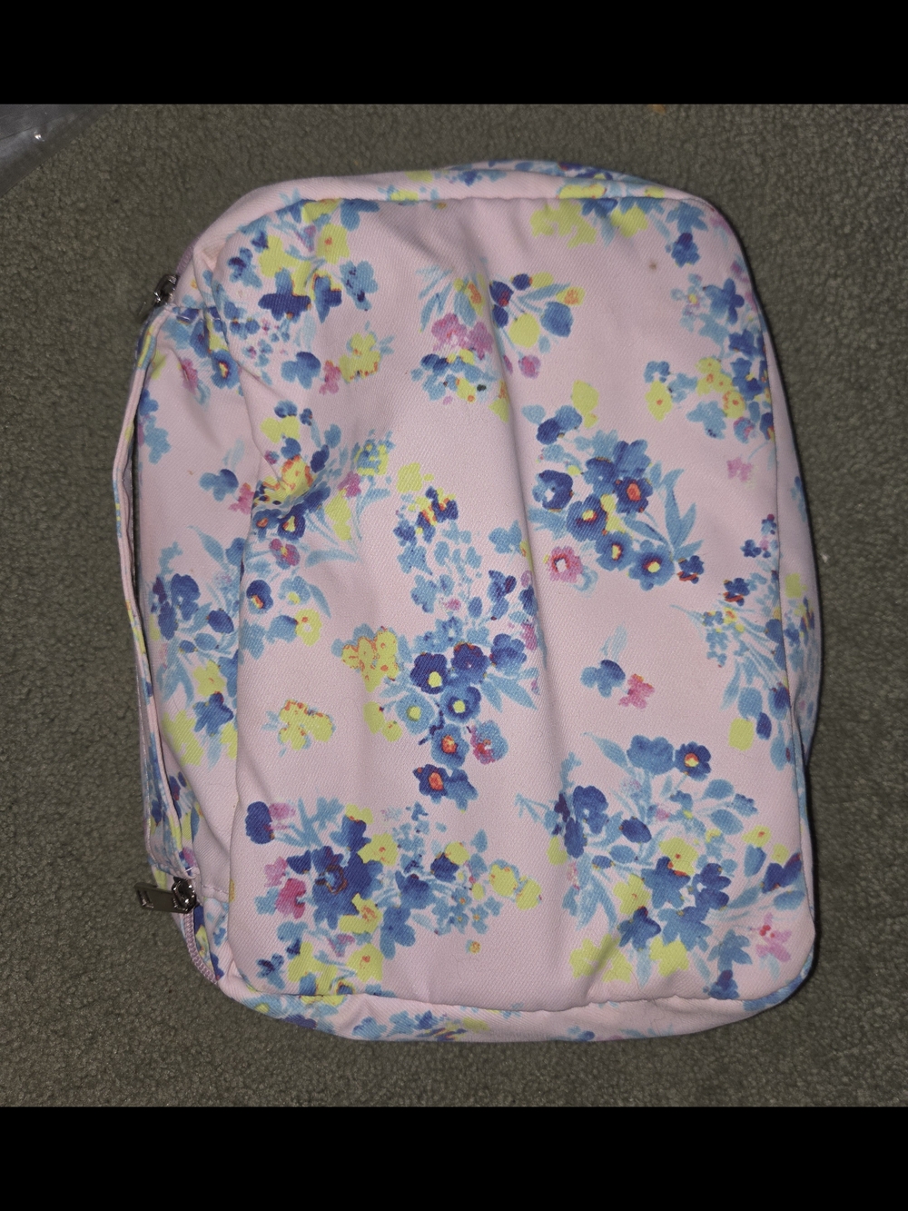 Pink Floral Cosmetic Pouch - Women's Makeup Organizer
